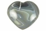 Polished Orca Agate Heart - Madagascar #249153-1